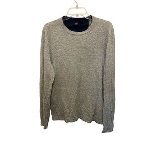 Men's Large Hugo Boss Long Sleeve Th-Shirt Shirt Gray Sweater